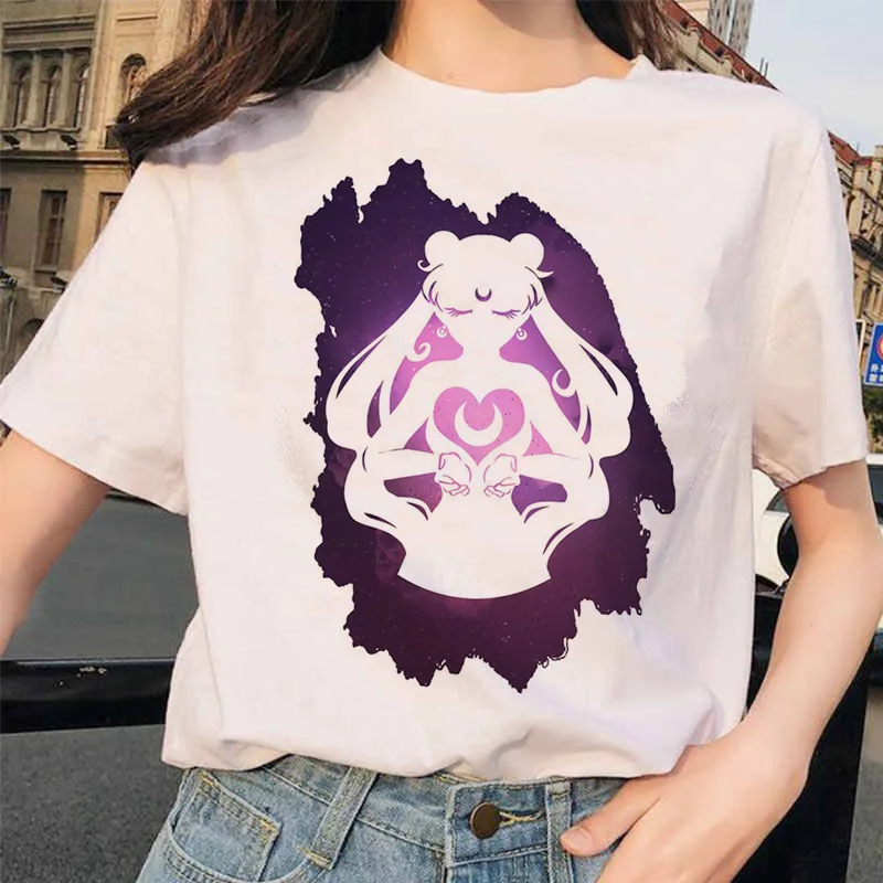 Anime Aesthetic Cat Pattern T-Shirt