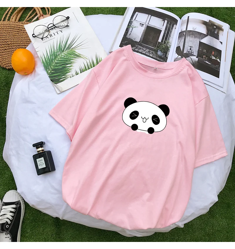 Harajuku  Kawaii Cartoon Panda Printed T-Shirt