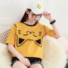 Harajuku Kawaii Cat Printed Short Sleeve T-Shirt Harajuku Kawaii Cat Printed Short Sleeve T-Shirt