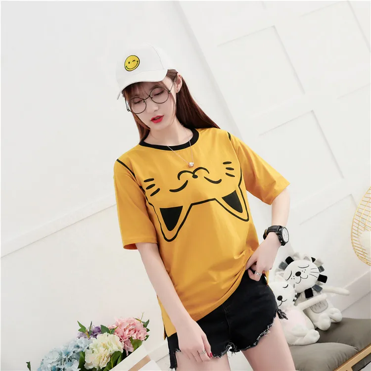Harajuku Kawaii Cat Printed Short Sleeve T-Shirt