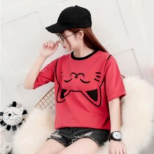 Harajuku Kawaii Cat Printed Short Sleeve T-Shirt Harajuku Kawaii Cat Printed Short Sleeve T-Shirt