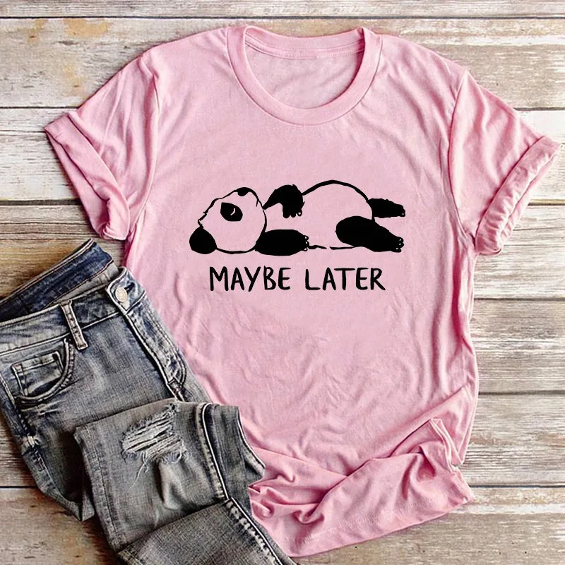 Kawaii Style Cartoon Panda Print Causal T-Shirts