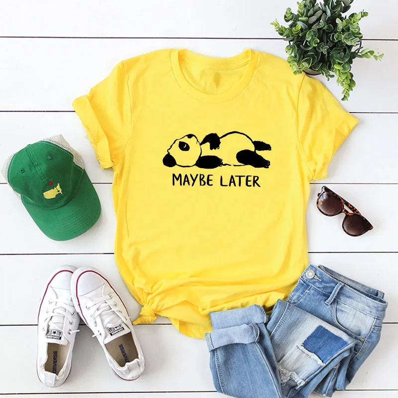 Kawaii Style Cartoon Panda Print Causal T-Shirts