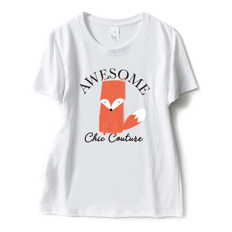 Kawaii Cartoon Fox Short Sleeve Casual T-Shirts