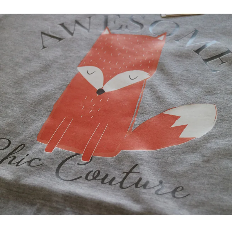 Kawaii Cartoon Fox Short Sleeve Casual T-Shirts