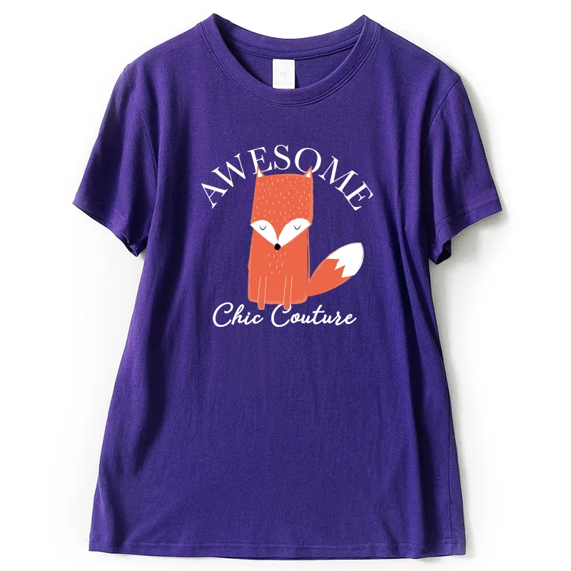 Kawaii Cartoon Fox Short Sleeve Casual T-Shirts