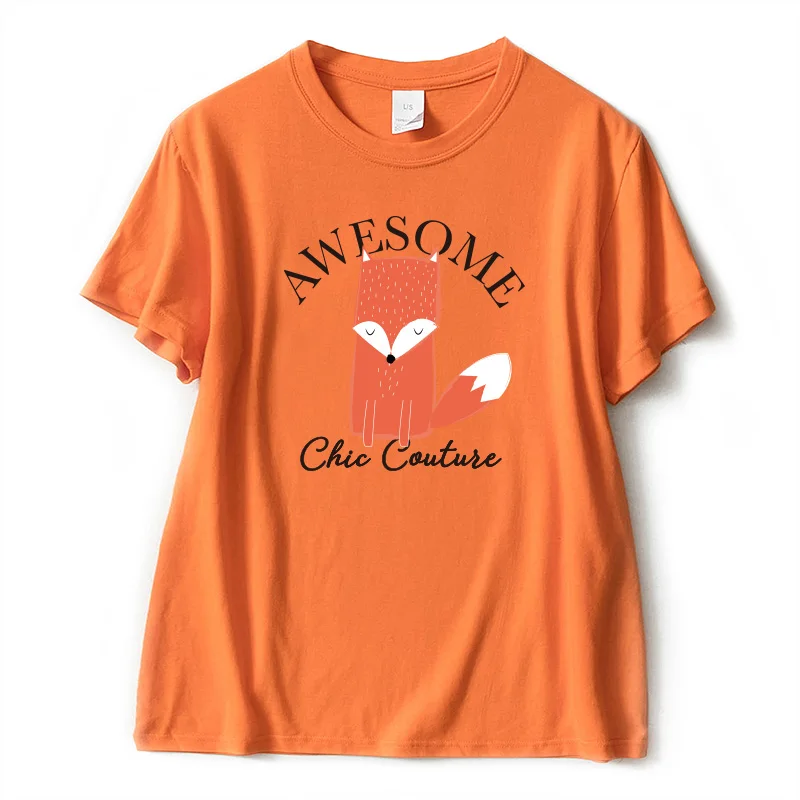 Kawaii Cartoon Fox Short Sleeve Casual T-Shirts