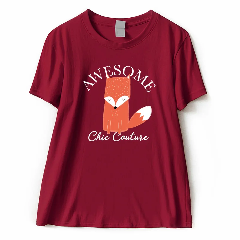 Kawaii Cartoon Fox Short Sleeve Casual T-Shirts