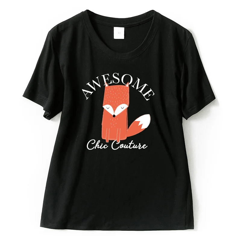 Kawaii Cartoon Fox Short Sleeve Casual T-Shirts