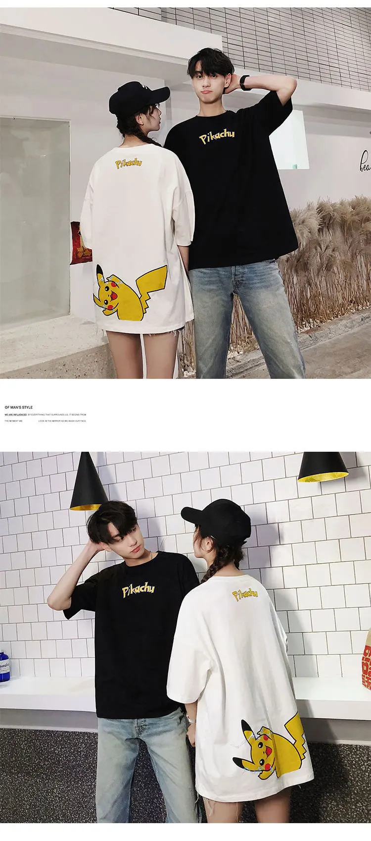 Cartoon Pokemon Pikachu Couples T-Shirt