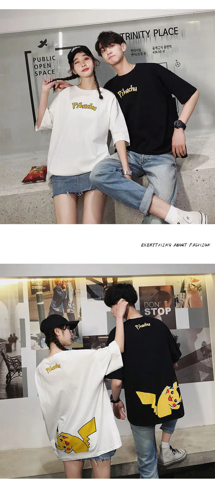 Cartoon Pokemon Pikachu Couples T-Shirt