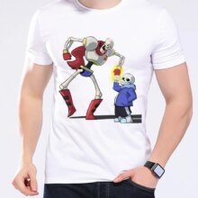 Upside Down Sans Skeleton Cartoon Style Casual Short Sleeves T-Shirt Upside Down Sans Skeleton Cartoon Style Casual Short Sleeves T-Shirt