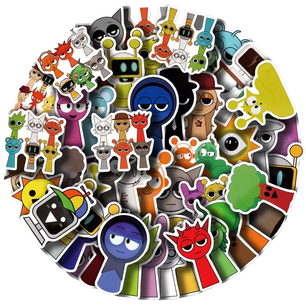 50Pcs Sprunki Incredibox Kawaii Game Stickers