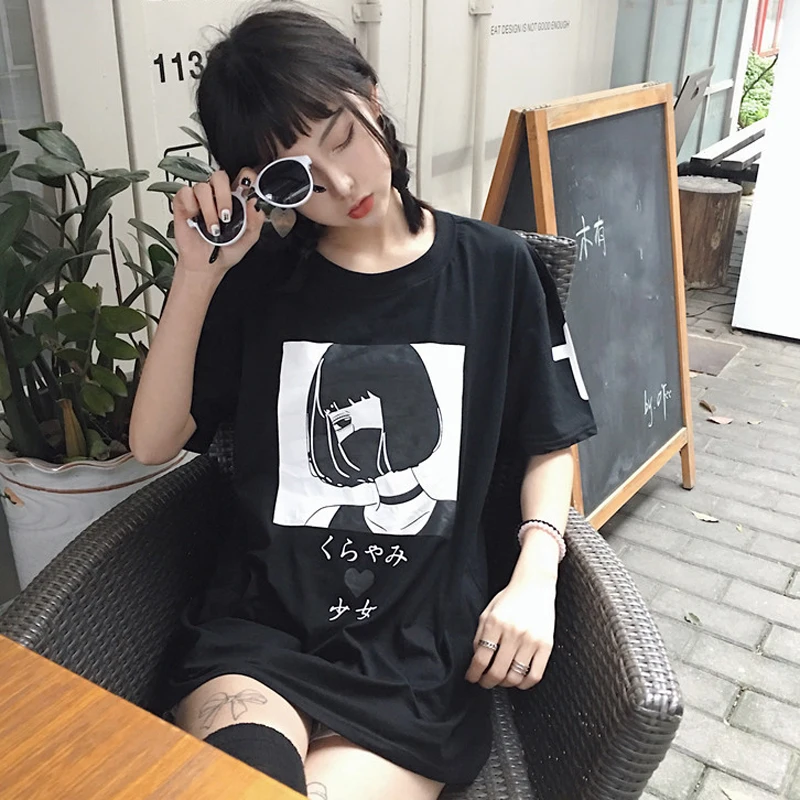 Harajuku Cartoon Style Unique Graphic Short Sleeves T-Shirt