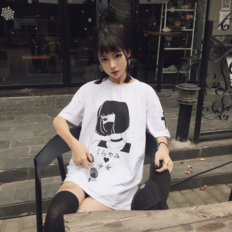 Harajuku Cartoon Style Unique Graphic Short Sleeves T-Shirt