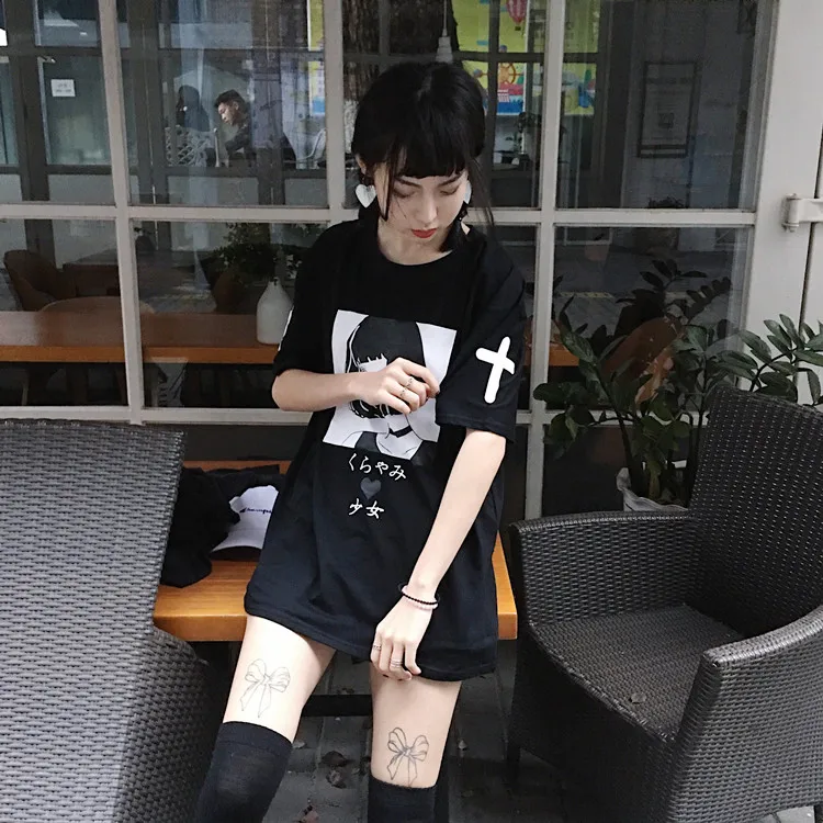 Harajuku Cartoon Style Unique Graphic Short Sleeves T-Shirt