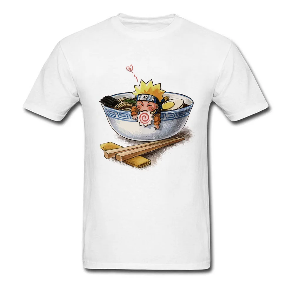 Kawaii Ramen Noodles Naruto Love Animation Round Collar T-Shirts