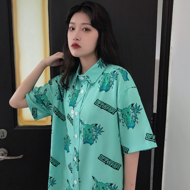 Kawaii Pikachu Print Casual T-Shirt