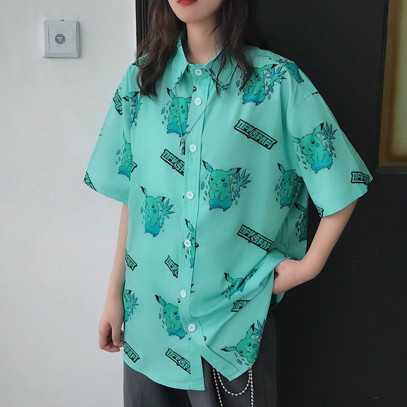 Kawaii Pikachu Print Casual T-Shirt