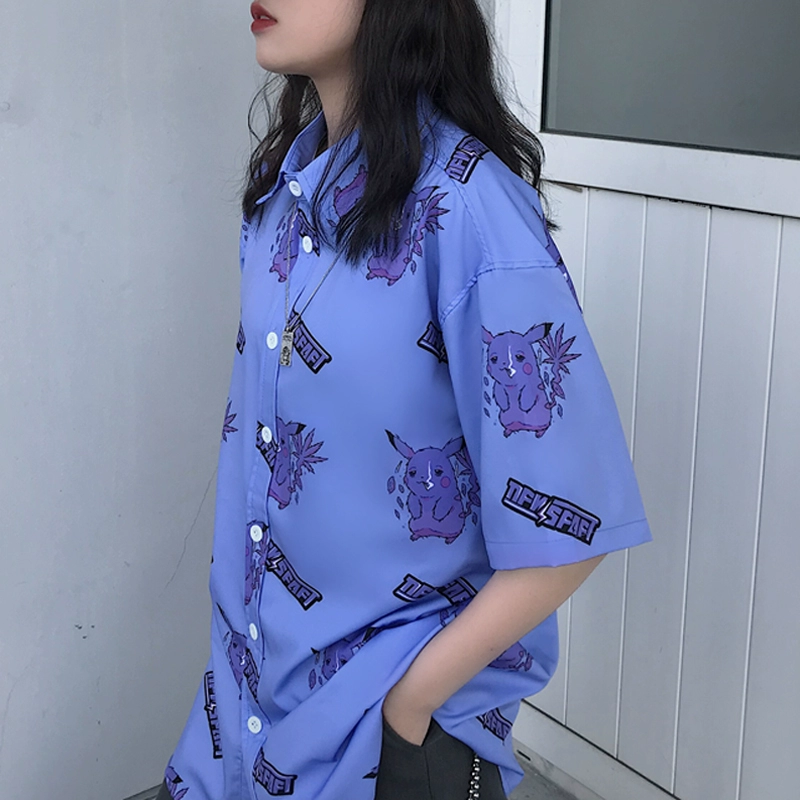 Kawaii Pikachu Print Casual T-Shirt