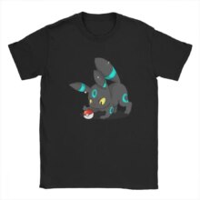 Anime Shiny Umbreon Pokeball Printed Cotton Short Sleeve T-Shirt Anime Shiny Umbreon Pokeball Printed Cotton Short Sleeve T-Shirt