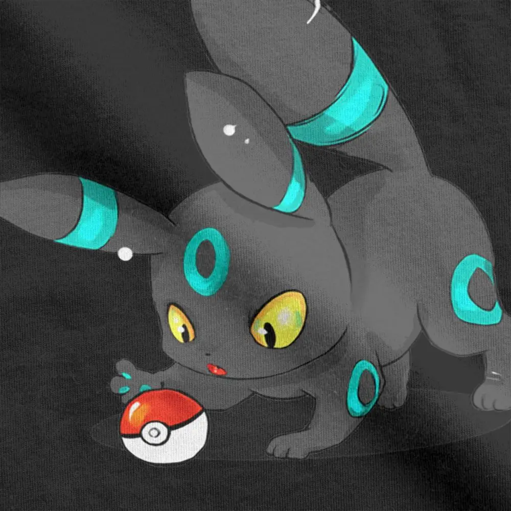  Anime Shiny Umbreon Pokeball Printed Cotton Short Sleeve T-Shirt
