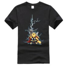 Thor Pikachu Pokemon Superhero Printed T-Shirt Thor Pikachu Pokemon Superhero Printed T-Shirt