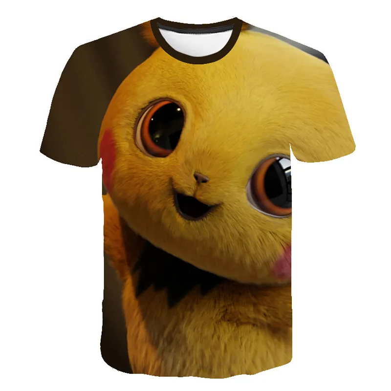 Anime Pokemon Pikachu Printed Casual T-Shirt