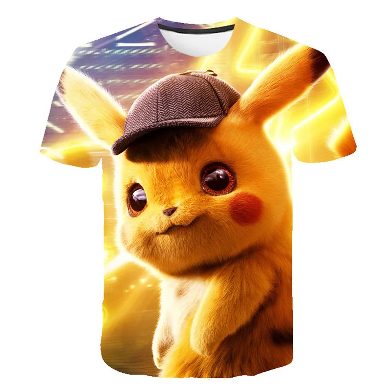 Anime Pokemon Pikachu Printed Casual T-Shirt