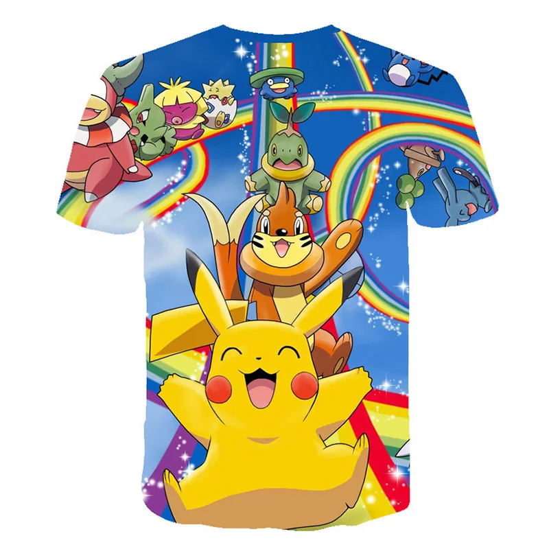 Anime Pokemon Pikachu Printed Casual T-Shirt
