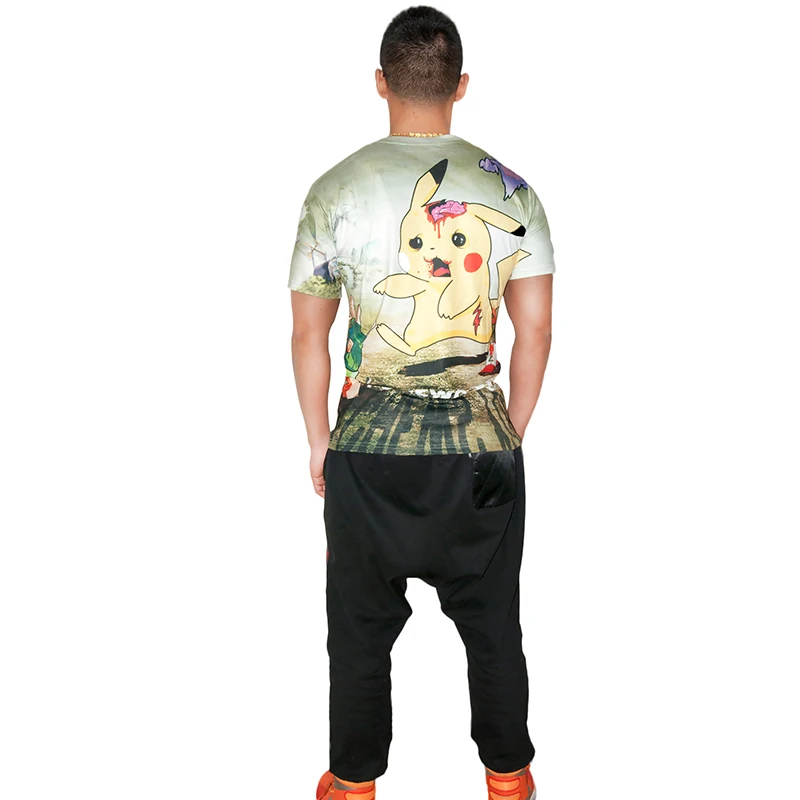 Pokemon Pikachu 3D Cartoon Print T-Shirt