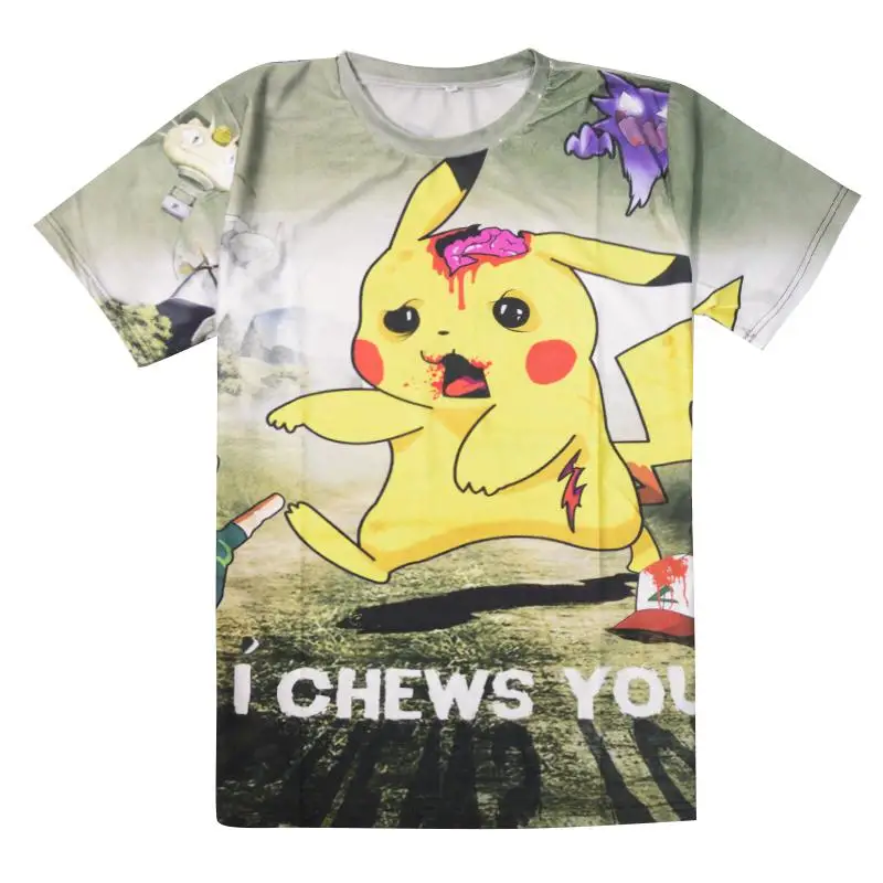 Pokemon Pikachu 3D Cartoon Print T-Shirt