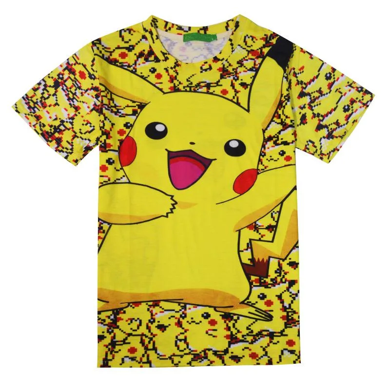 Pokemon Pikachu 3D Cartoon Print T-Shirt