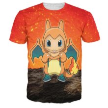 Pokemon Pikachu 3D Cartoon Print T-Shirt Pokemon Pikachu 3D Cartoon Print T-Shirt