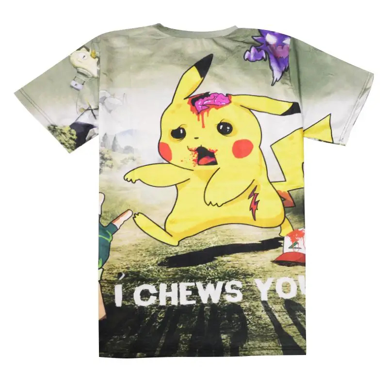 Pokemon Pikachu 3D Cartoon Print T-Shirt