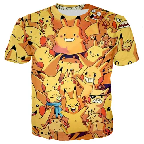 Anime Pokemon Pikachu 3D Print Short Sleeve T-Shirt With Socks