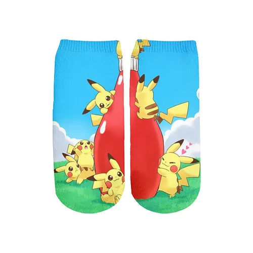 Anime Pokemon Pikachu 3D Print Short Sleeve T-Shirt With Socks