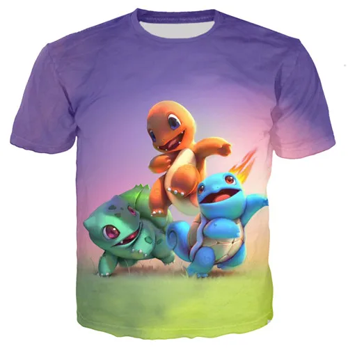 Anime Pokemon Pikachu 3D Print Short Sleeve T-Shirt With Socks