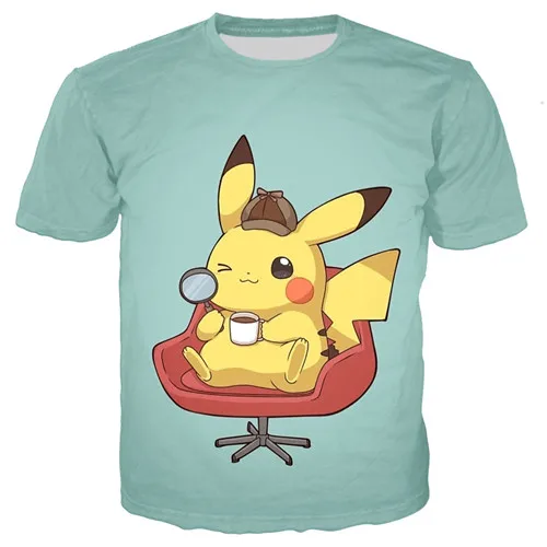 Anime Pokemon Pikachu 3D Print Short Sleeve T-Shirt With Socks
