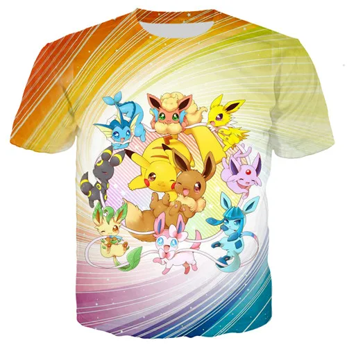 3D Cartoon Pokemon Pikachu Print Casual T-Shirt With Socks