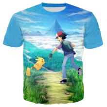 3D Cartoon Pokemon Pikachu Print Casual T-Shirt With Socks 3D Cartoon Pokemon Pikachu Print Casual T-Shirt With Socks