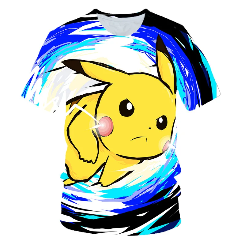Pokemon Detective Pikachu 3D Printed Short Sleeve T-Shirts