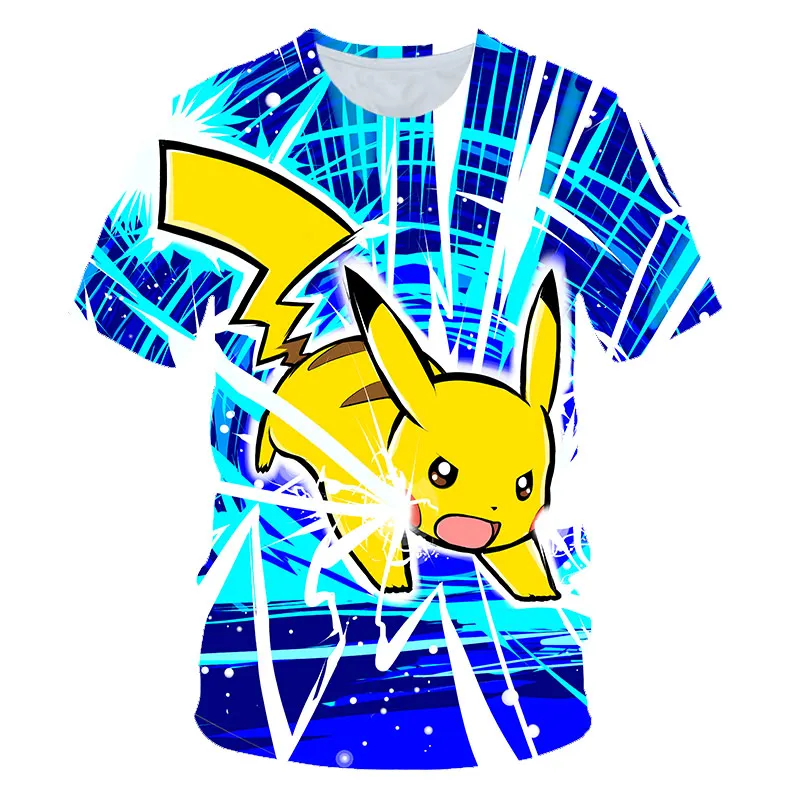 Pokemon Detective Pikachu 3D Printed Short Sleeve T-Shirts