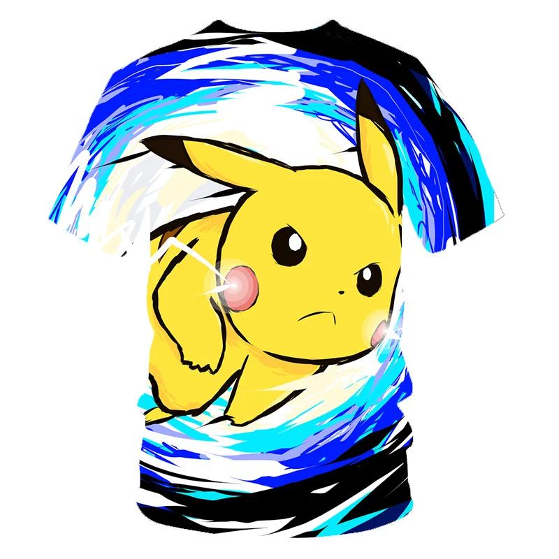 Pokemon Detective Pikachu 3D Printed Short Sleeve T-Shirts