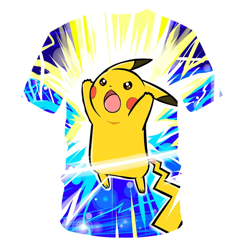 Pokemon Detective Pikachu 3D Printed Short Sleeve T-Shirts