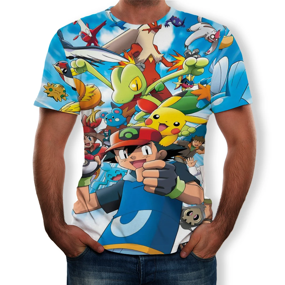 3D Detective Pokemon Pikachu Casual Short Sleeve T-Shirt 3D Detective Pokemon Pikachu Casual Short Sleeve T-Shirt