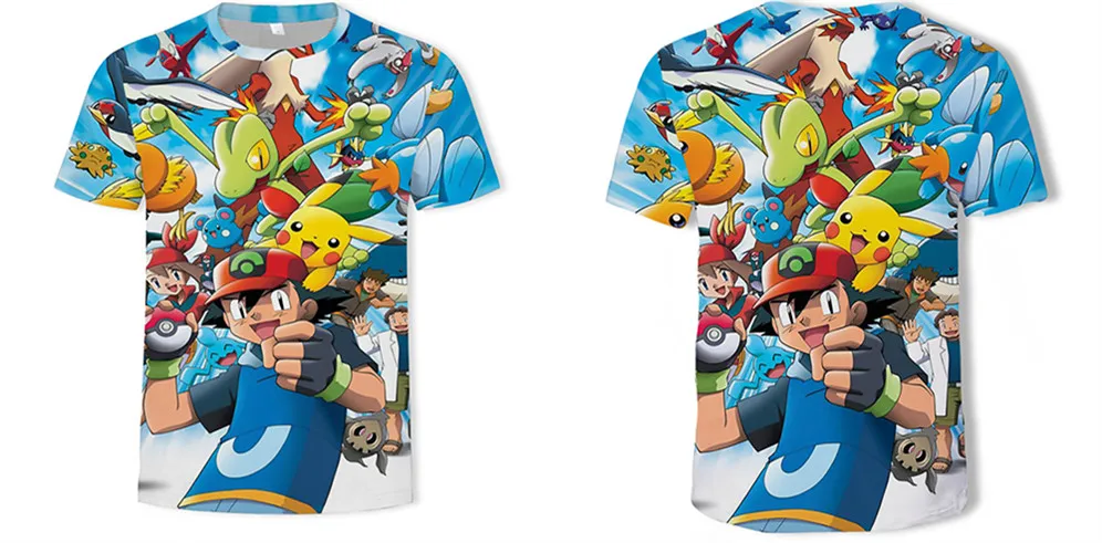 3D Detective Pokemon Pikachu Casual Short Sleeve T-Shirt 3D Detective Pokemon Pikachu Casual Short Sleeve T-Shirt