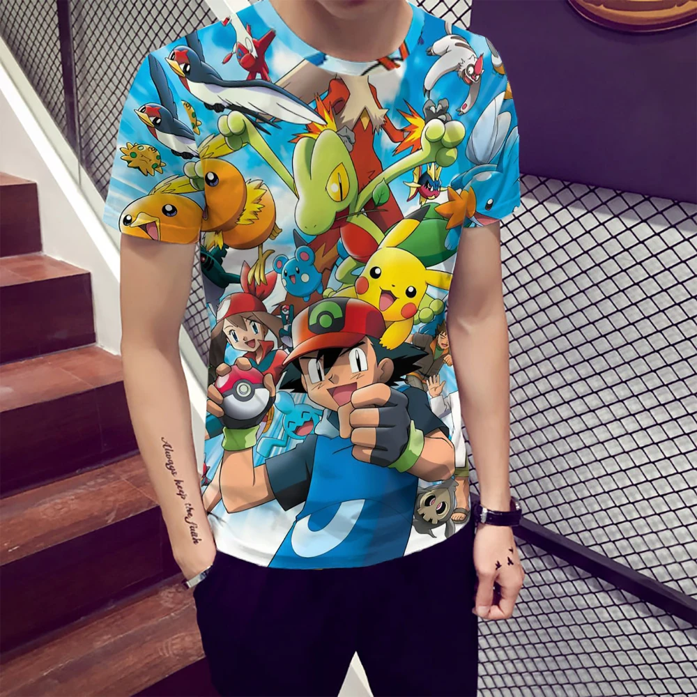 3D Detective Pokemon Pikachu Casual Short Sleeve T-Shirt 3D Detective Pokemon Pikachu Casual Short Sleeve T-Shirt