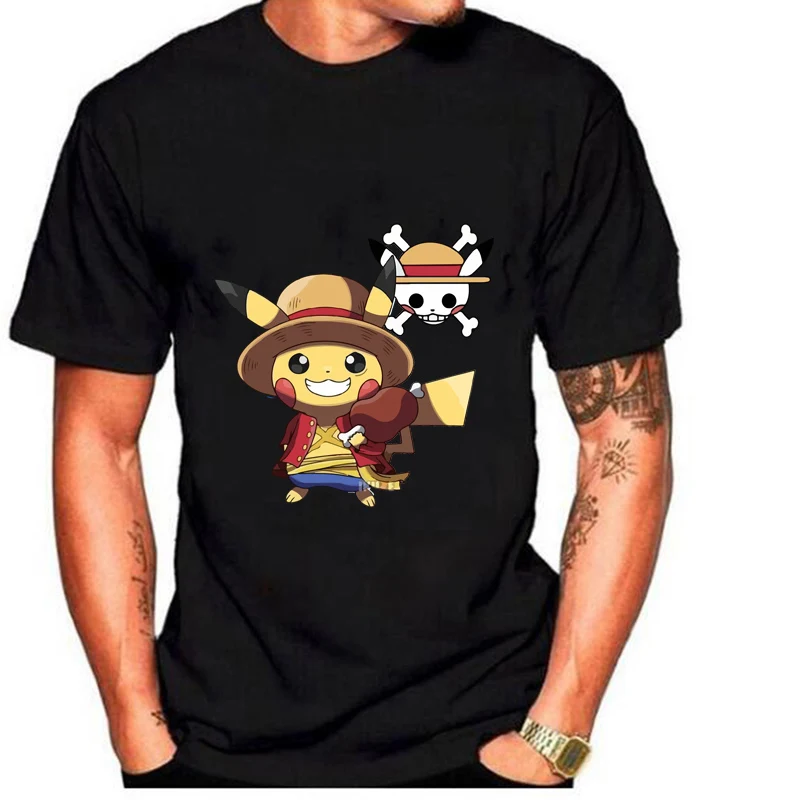 Pikachu Luffy Printed Casual T-Shirt