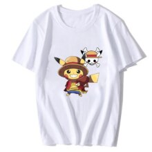 Pikachu Luffy Printed Casual T-Shirt Pikachu Luffy Printed Casual T-Shirt